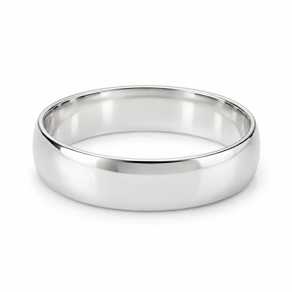 Solid Sterling Silver 6mm Half Round Plain Wedding Band – 925 Silver - SS6MM