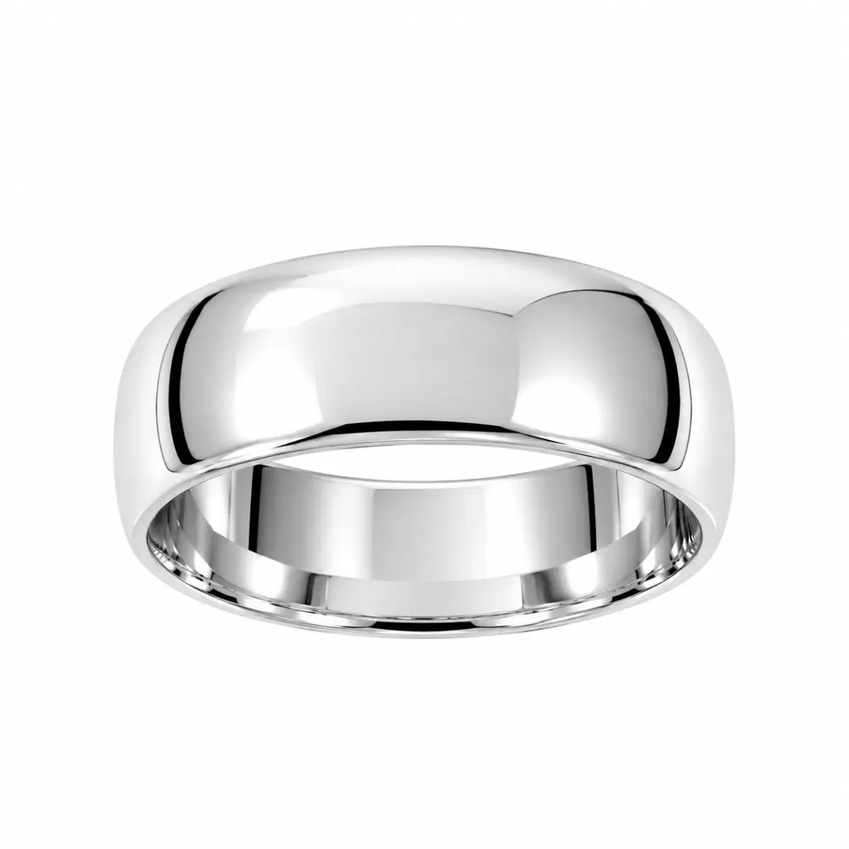 Solid Sterling Silver 8mm Half Round Plain Wedding Band – 925 Silver - SS8MM