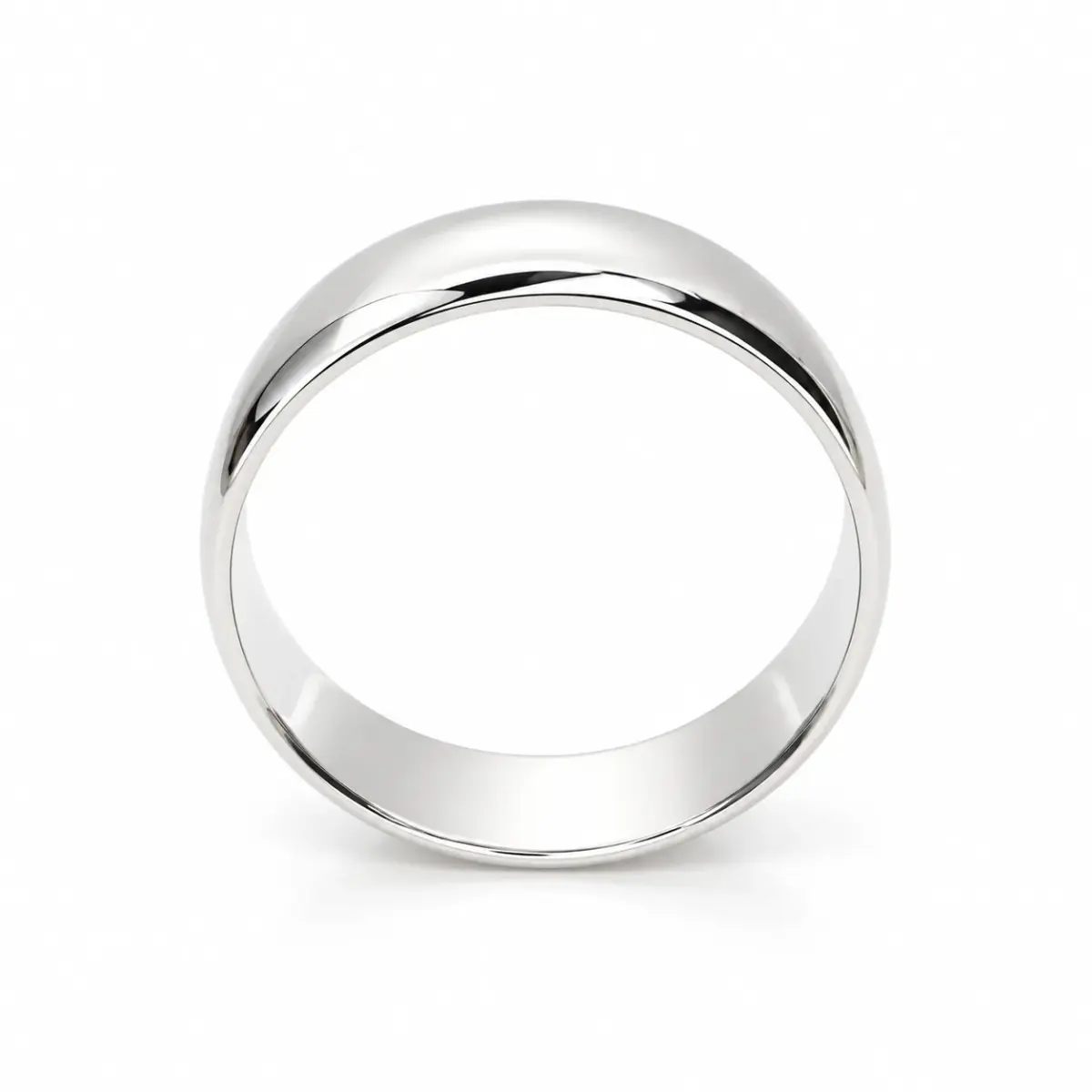 Solid Sterling Silver 8mm Half Round Plain Wedding Band – 925 Silver - SS8MM