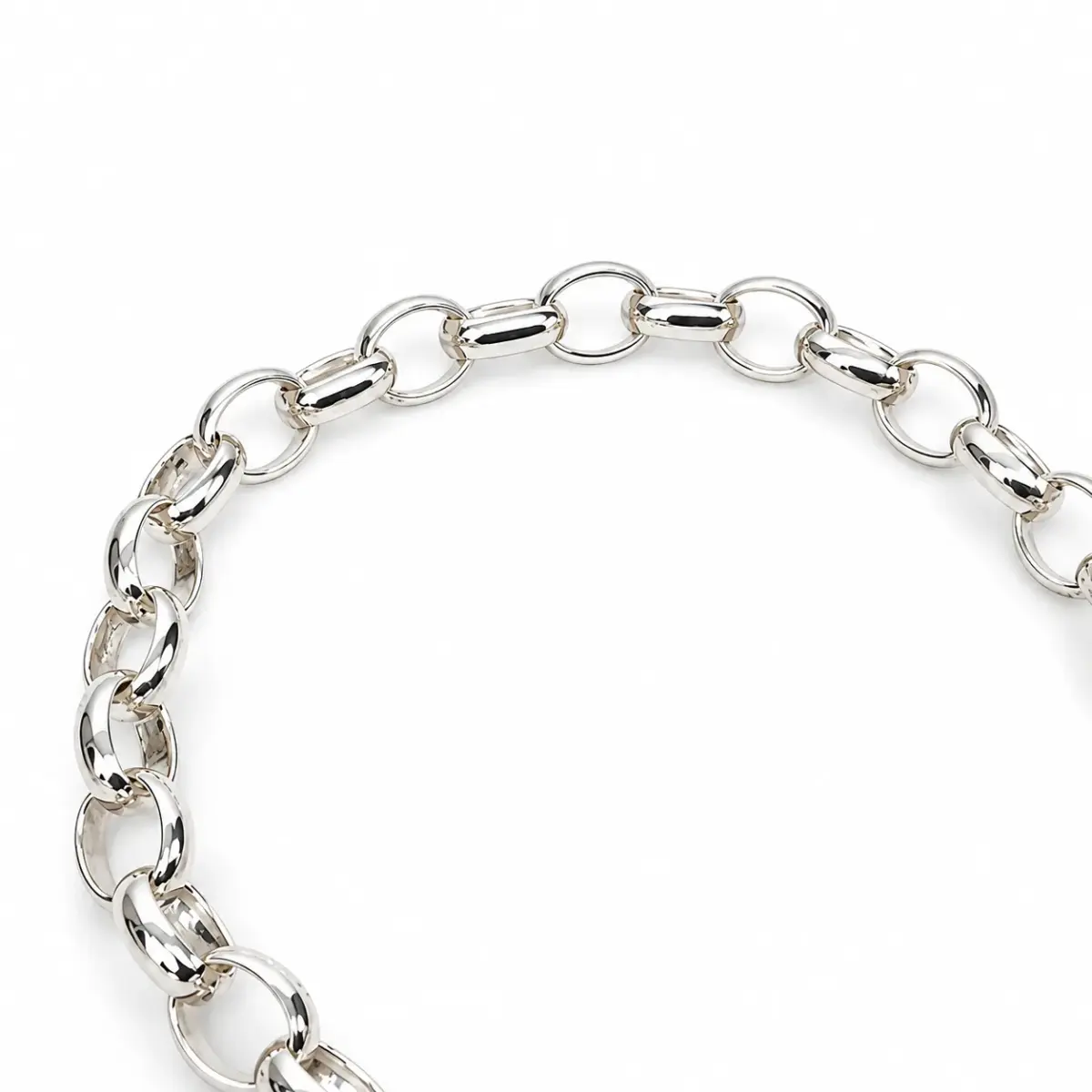 Sterling Silver BO3.5 Oval Belcher Bracelet with 9 Clear CZ Set Puff Heart Locket & Safety Chain – 19cm | 16g - SSPB52