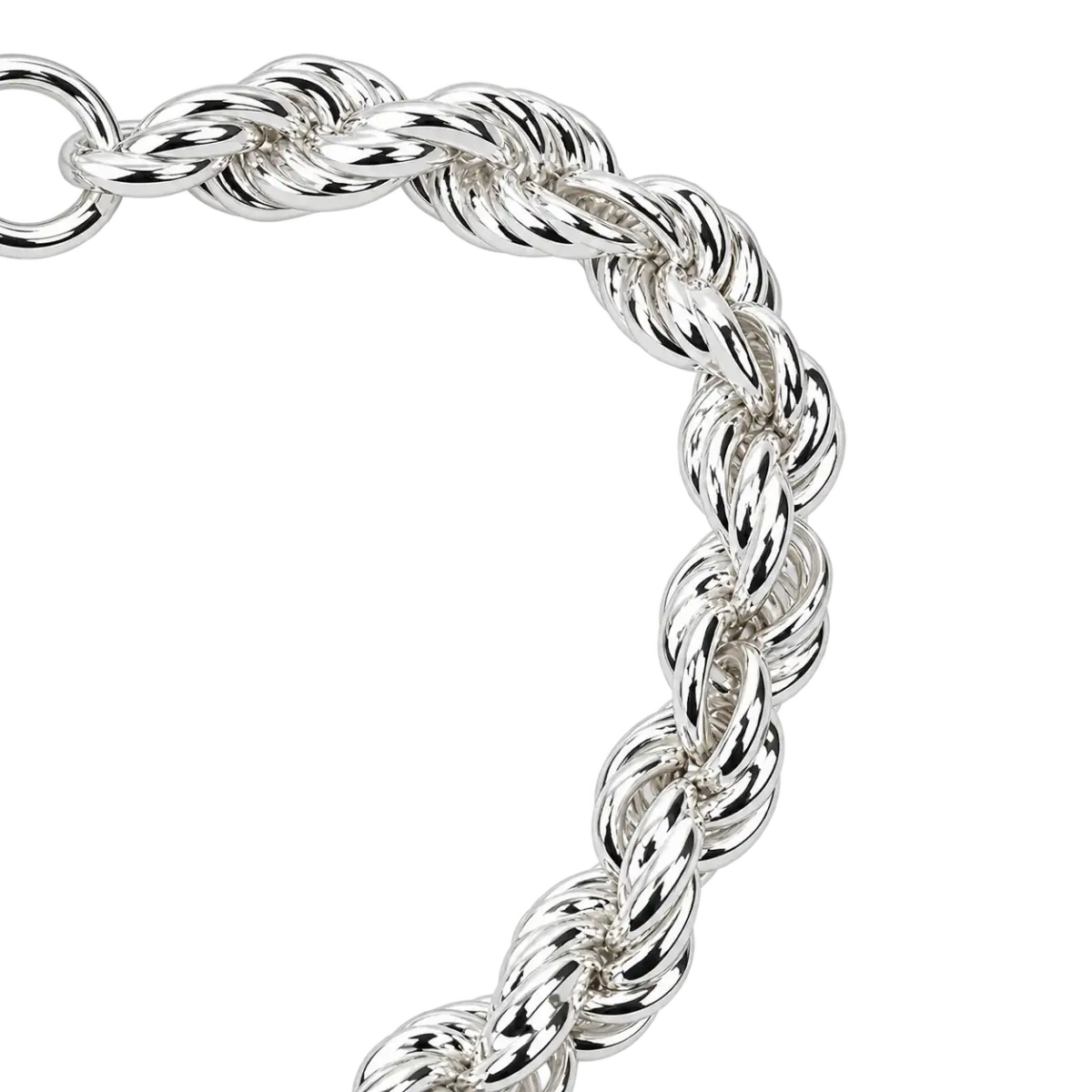 Sterling Silver Rope Design Bracelet – 19cm | 10.40mm Wide | T-Bar & Ring Clasp | Made in Italy - 5B0048-19