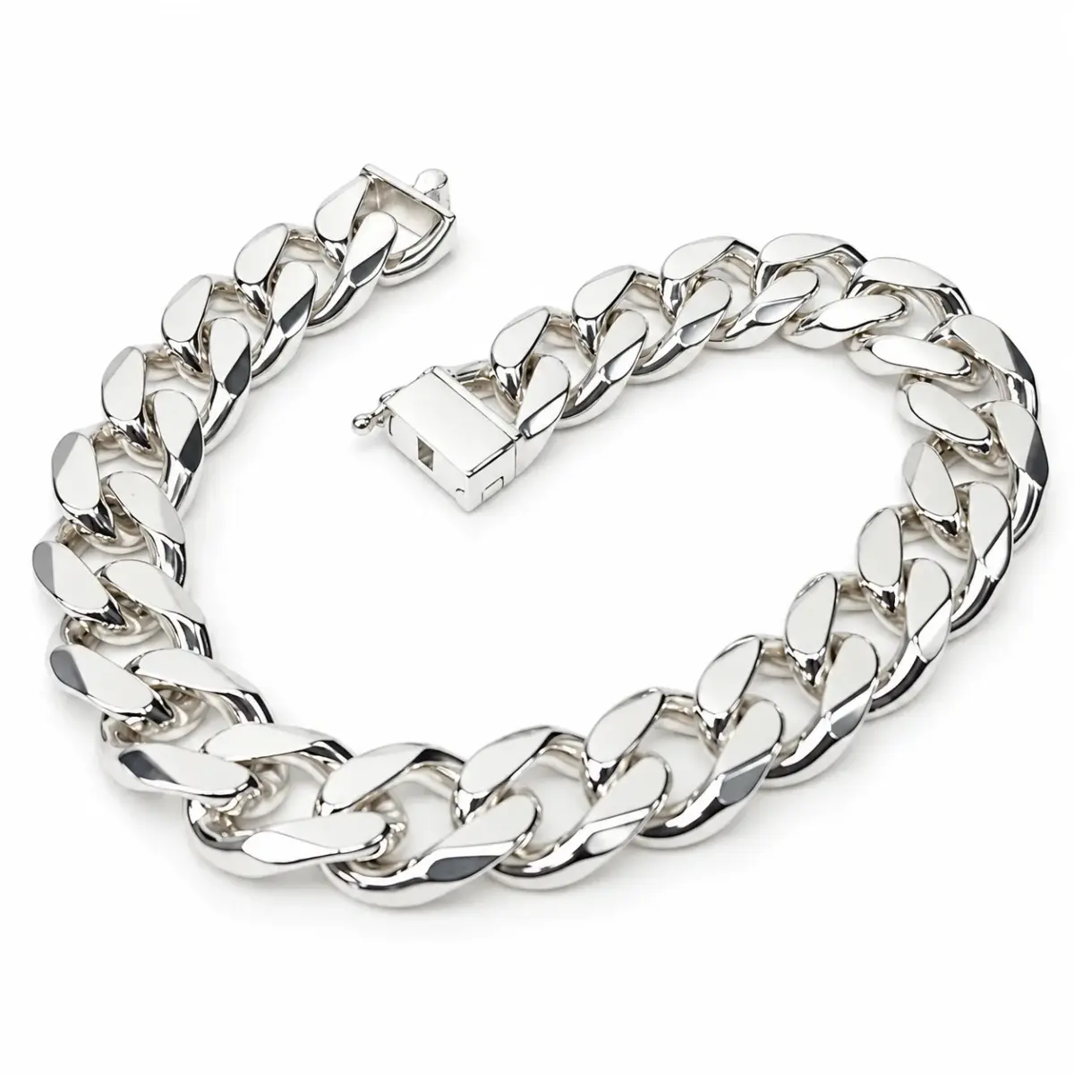 Sterling Silver Solid Curb Link Bracelet 20cm – 43g | Box Clasp | NZ Made | SSBSCD300BL