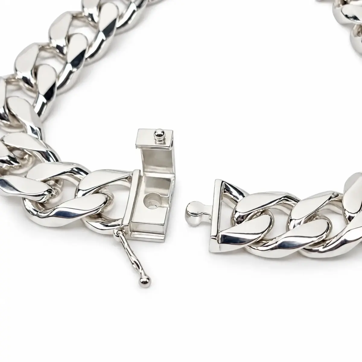 Sterling Silver Solid Curb Link Bracelet 20cm – 43g | Box Clasp | NZ Made | SSBSCD300BL
