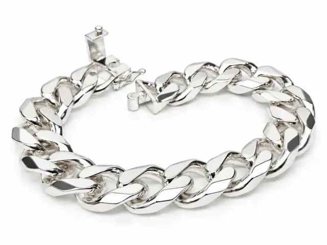 Sterling Silver Solid Curb Link Bracelet 20cm – 83g | BLX Clasp | NZ Made | SSBSCD400BL