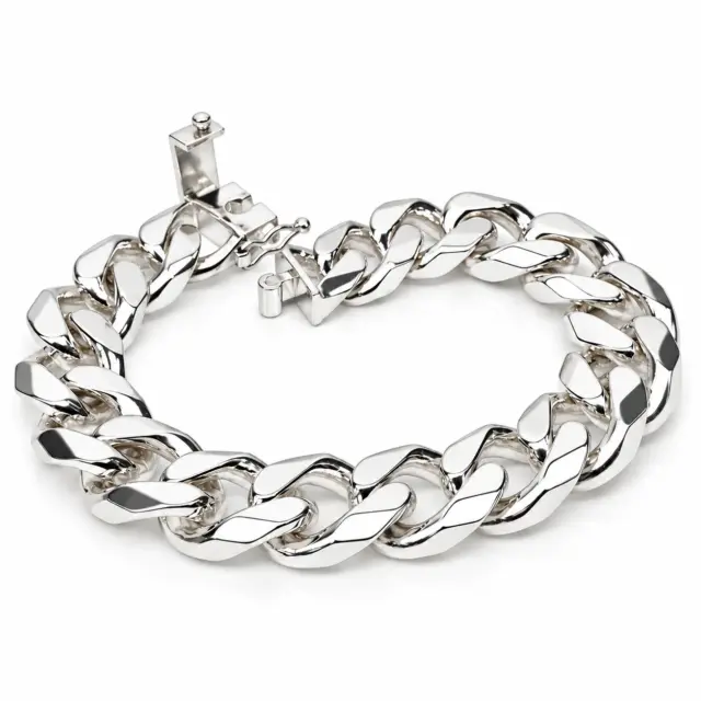 Sterling Silver Solid Curb Link Bracelet 20cm – 83g | BLX Clasp | NZ Made | SSBSCD400BL