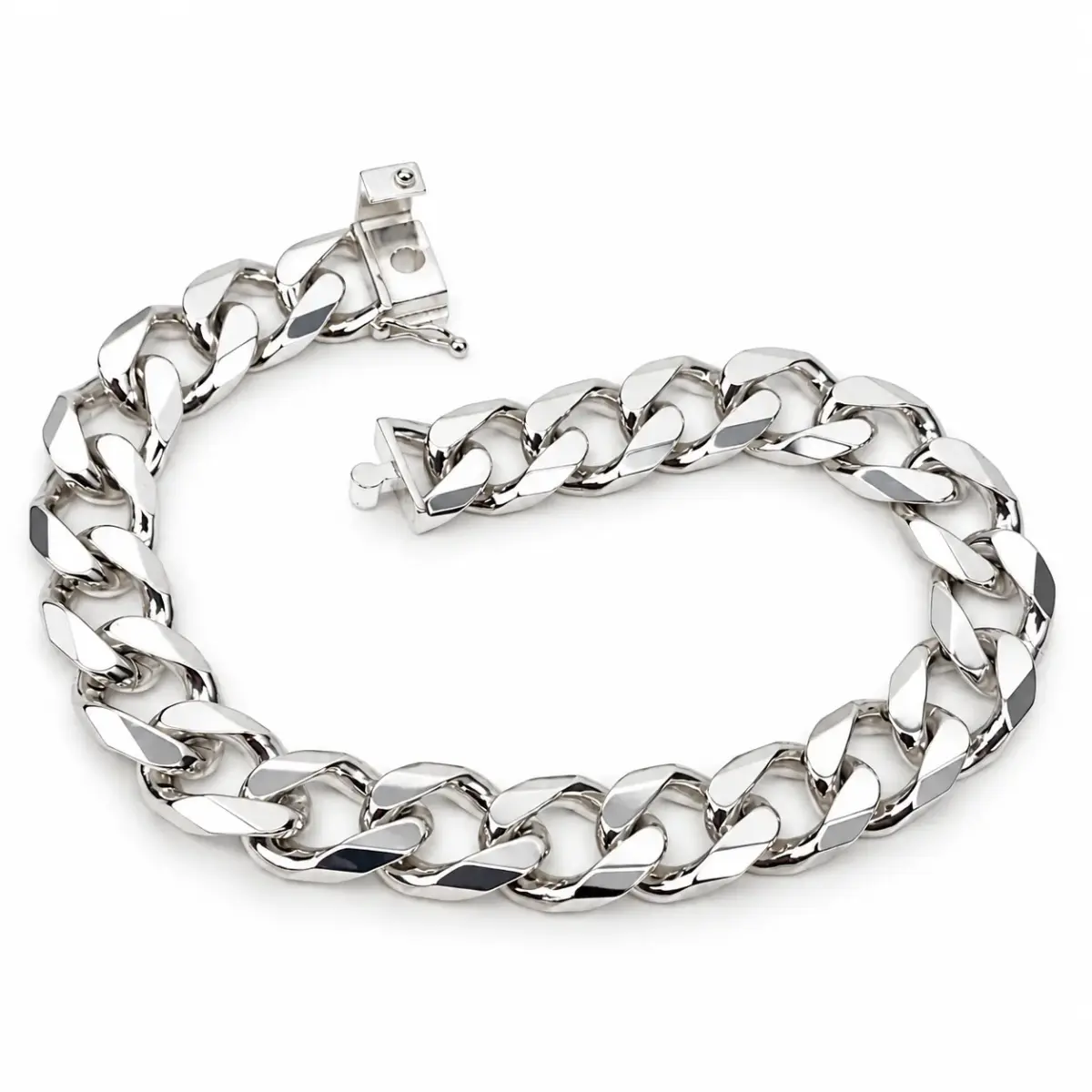 Sterling Silver Solid Curb Link Bracelet – 21cm | 10.20mm Wide | 40g | Box Clasp | Made in New Zealand - SSB16