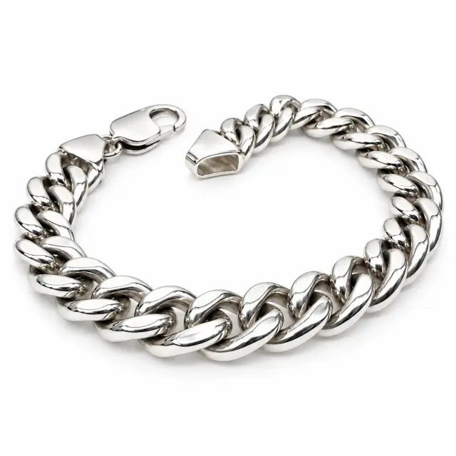 Sterling Silver Solid Curb Link Bracelet – 22cm | 10.60mm Wide | 59g | Made in New Zealand - SSCH5BL