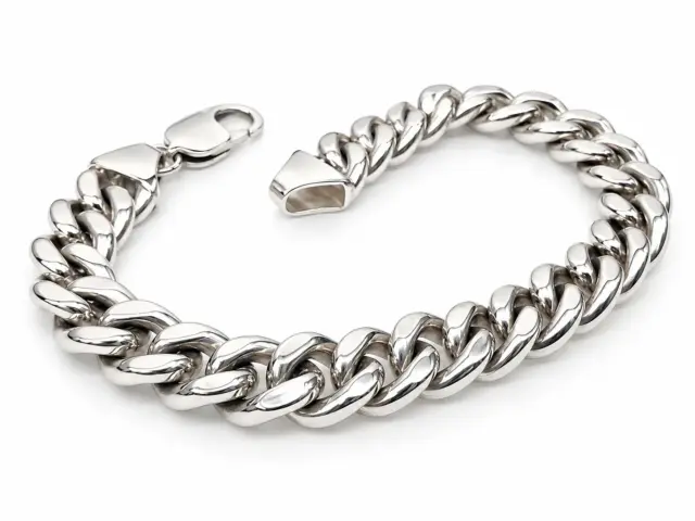Sterling Silver Solid Curb Link Bracelet – 22cm | 10.60mm Wide | 59g | Made in New Zealand - SSCH5BL