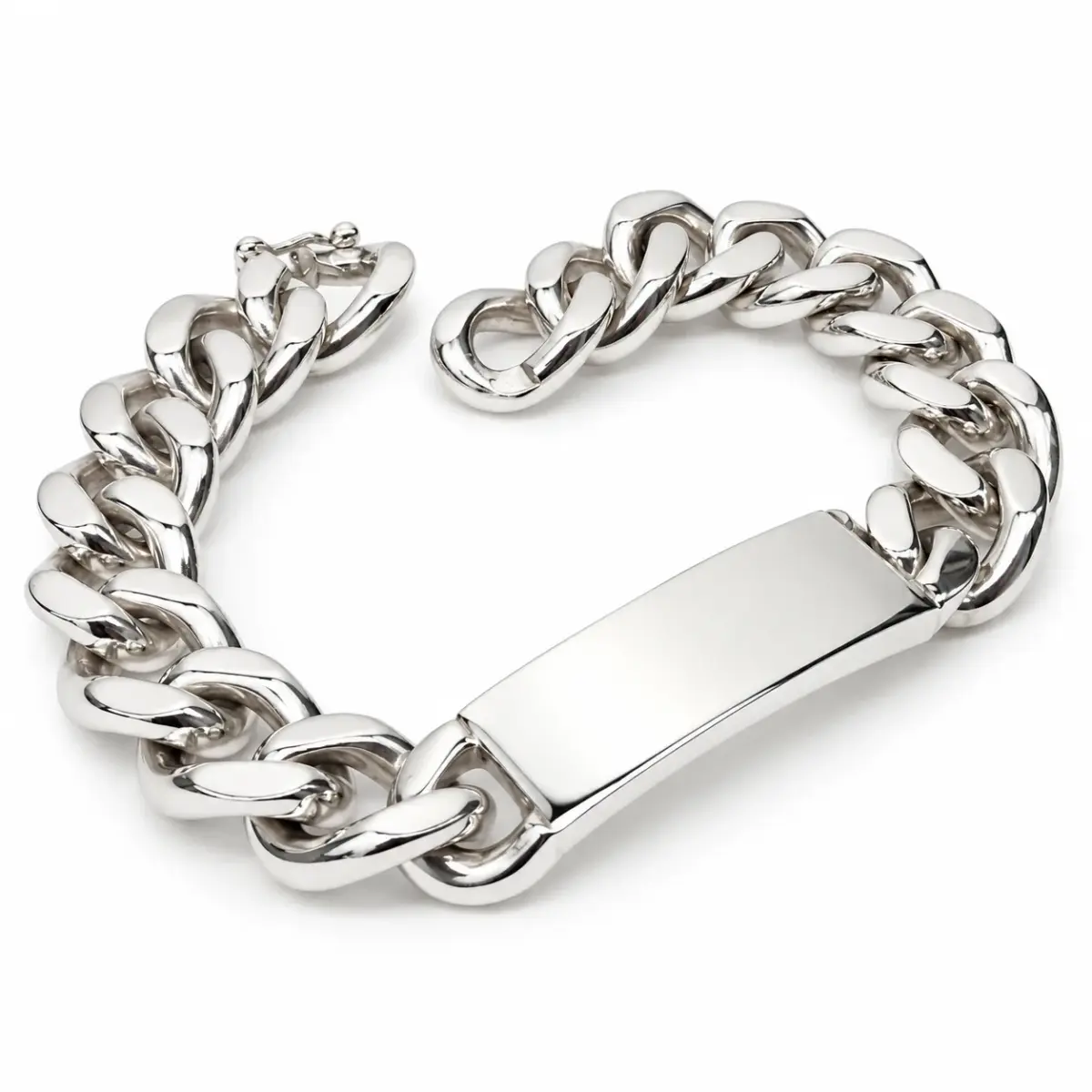 Sterling Silver Solid Curb Link ID Bracelet – 22cm | 105g | New Zealand Made - SSCH61D