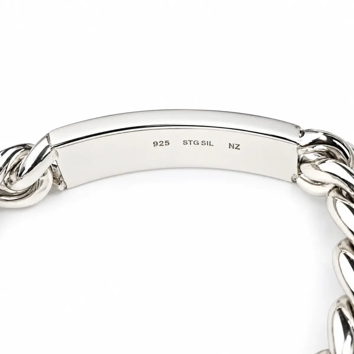 Sterling Silver Solid Curb Link ID Bracelet – 22cm | 105g | New Zealand Made - SSCH61D
