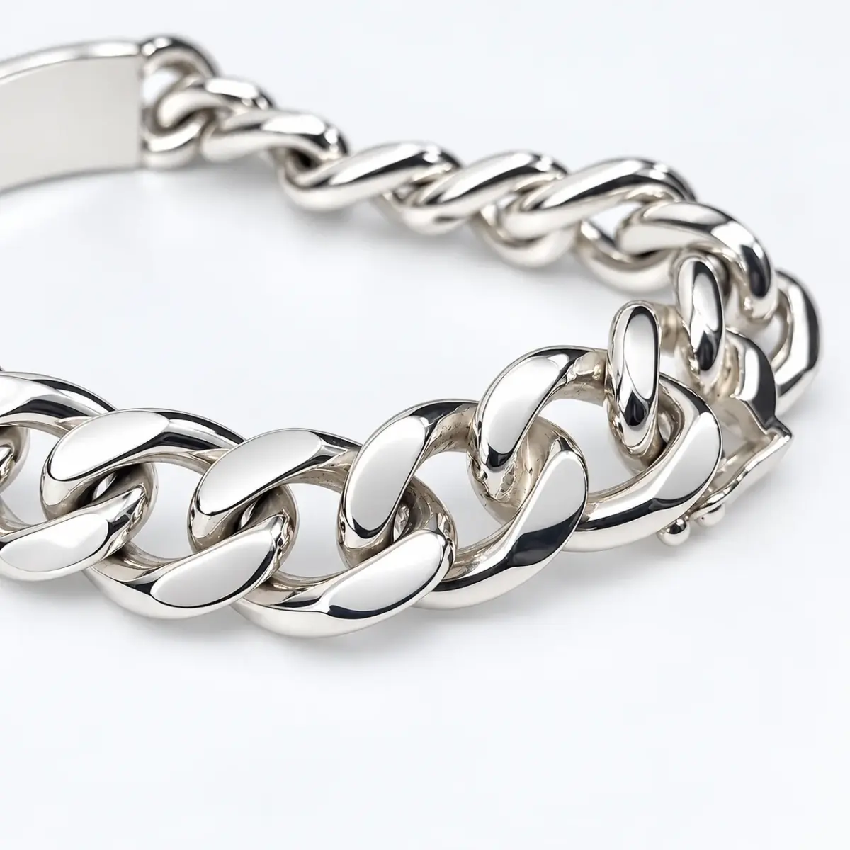 Sterling Silver Solid Curb Link ID Bracelet – 22cm | 105g | New Zealand Made - SSCH61D
