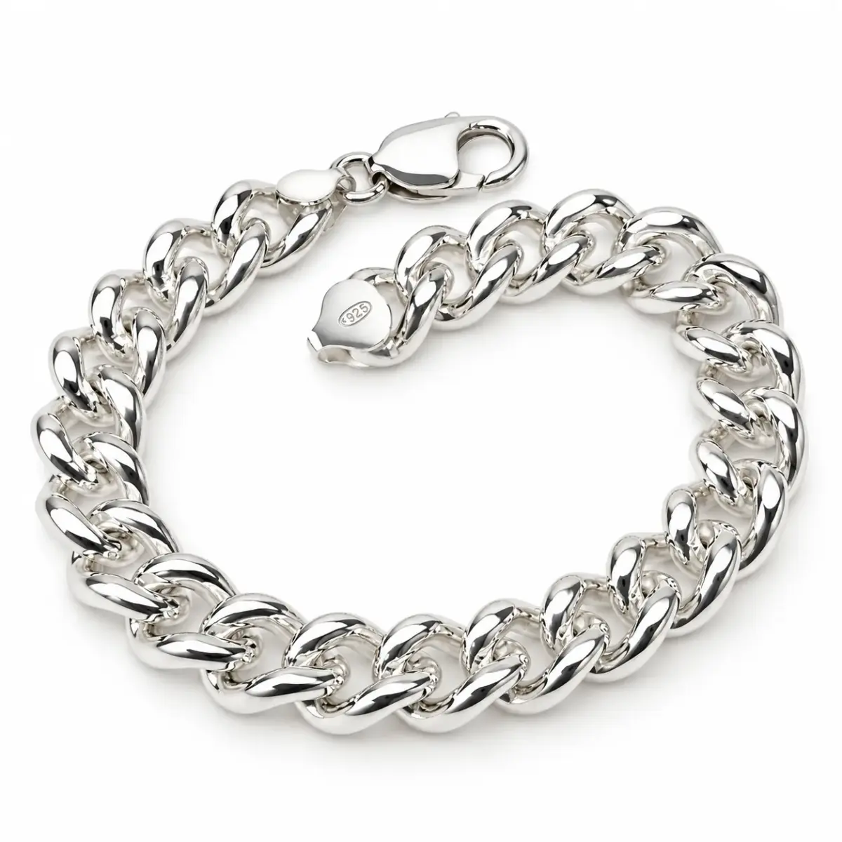 Sterling Silver Solid Round Curb Link Bracelet 21cm – 57g | Parrot Clasp | NZ Made | SSC300BL