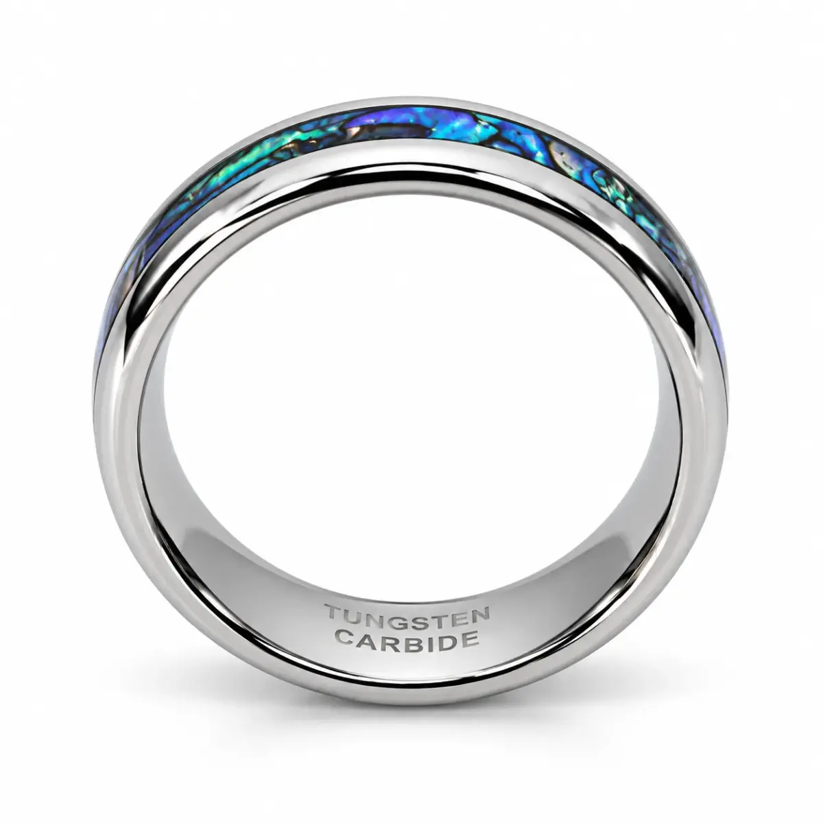 Tungsten Carbide Ring with Genuine NZ Paua Shell Inlay – 8mm - TBRP8
